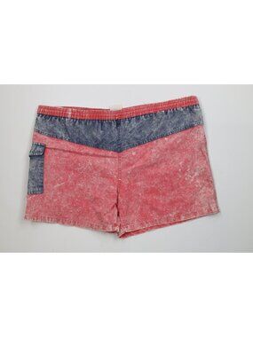 Vintage 90s Streetwear Mens XL Acid Wash Color Block Lined Shorts Swim Trunks